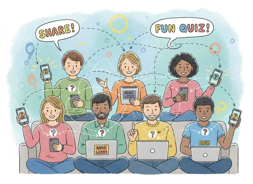 People collaborating on a quiz